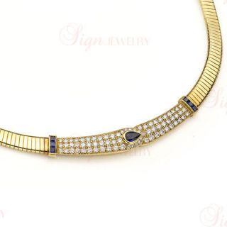 VAN CLEEF & ARPELS Diamond Sapphire Yellow Gold Collar Necklace