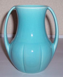 Franciscan Pottery Tropico Art Ware Glacial Blue 2 Handle Vase