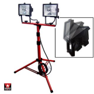 1000W TWIN HALOGEN SHOP WORK LIGHT WITH STAND UL NEW