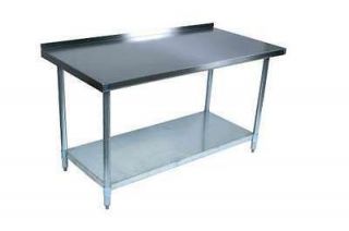   Commercial Stainless Steel Work Prep Table 24 x 60 with 2 Backsplash