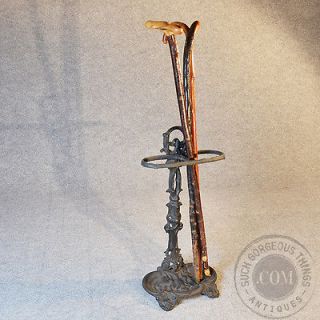   Cast Iron Original Victorian Art Nouveau Stick & Umbrella Stand c1890