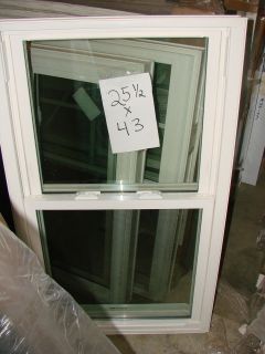 VINYL WINDOW (1) DOUBLE HUNG 25 WIDE X 43 HIGH NEW WHITE   SEE 