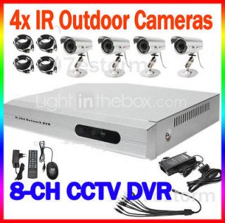 Anko Brand New 8 CH Channel CCTV Security DVR 4 Outdoor IR Camera 