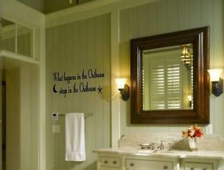 Outhouse Bathroom ~ Vinyl Wall Quote Wall Lettering Decor Sticker Art 
