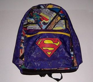 DC COMICS SUPERMAN BACKPACK VINTAGE THROWBACK GRAPHICS BRAND NEW WITH 