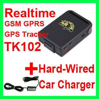 Realtime GPS/GSM/GPRS Tracker+Hard w​ired Car Charger TK102