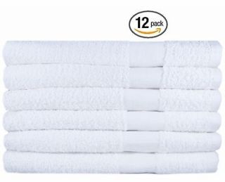 12 WHITE HAIR TOWELS 20x40 inches100% COTTON, SOFT AND ABSORBENT 