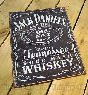 Jack Daniels Woodcut Logo TIN SIGN vintage ad bar 1544