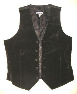 LE CHÂTEAU Vest sleeveless cardigan velours velvet BLACK Men Gothic 