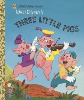   Little Pigs LITTLE GOLDEN BOOK New DISNEY Classic VINTAGE ART Bad Wolf