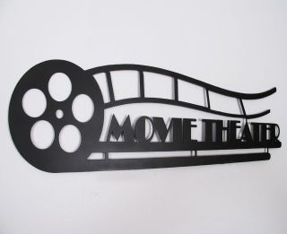Metal Wall Art Work Movie Theater Wrought Iron Home Decor Sign Steel 