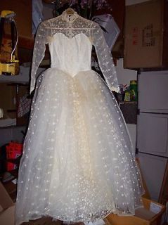 Fantastic Vintage Bridal Wedding Lace Gown Fairy Tale Dress 50s 