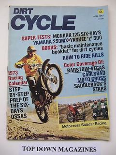 Dirt Cycle Magazine April 1973 Motocross Sidecar Racing