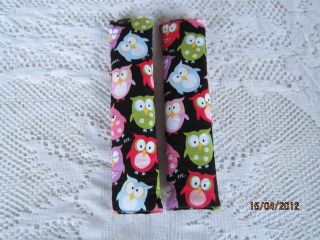 Seat Belt Covers Featuring Snoozing Owls   24cms long, well padded 
