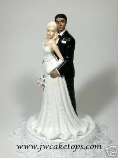 Unique Wedding Cake toppers Bride Gown Interacial 49AG