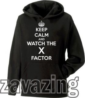 KEEP CALM AND WATCH THE X FACTOR UNISEX HOODIE PRESENT TV JLS ONE 