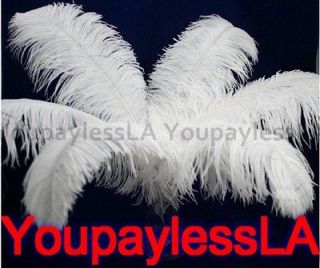   10 12 White Ostrich Feathers For Wedding Centerpiece SHIPFAST USA