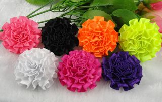 20x Mini Satin Ribbon cabbage Flowers Wedding decoration Appliques