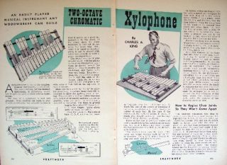 Vintage 1940 How to Build a Two Octave Wooden XYLOPHONE Original DIY 