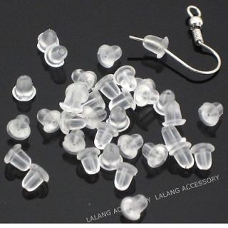 1000x Wholesale New Clear Soft Rubber Earring Back Stopper Findings 