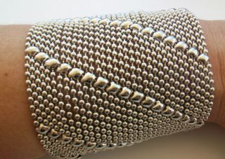  Liquid Metal by SG Silver Mesh Wide Cuff Bracelet B26 3 Sizes