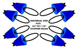 Universal Scupper Plugs, fits 3/4 inch to 1 1/2 inch scupper holes 