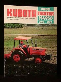 Color Sales Brochure for KUBOTA DIESEL TRACTOR M4950, 2WD or 4WD.