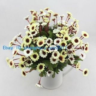 120 PCS Artificial Daisy Buds Silk Flowers Home Decoration (White) F79