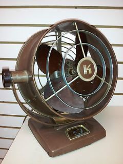 Vintage KENMORE Portable Floor Fan   3 speed WORKING   MUST SEE  Brass 