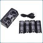   Charger Dock station + 4x 2800Mah Battery Packs 4 Wii Game Blk