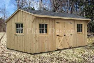 10 x 16 Saltbox Roof Style Storage Shed Plans, #71016