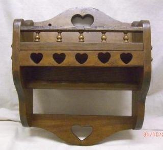 VINTAGE COUNTRY PAPER TOWEL HOLDER WITH SHELF & SPINDLED RAIL