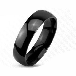   Stainless Steel 6mm Wide Mirror Polished Dome Wedding Ring Band R213