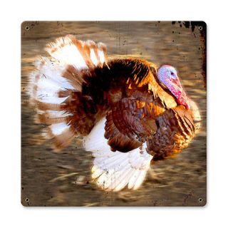 Running Turkey Home and Garden Metal Sign