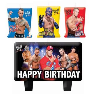 4pc CANDLE set WWE new WRESTLING birthday PARTY FAVORS cake CUPCAKES 