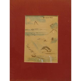 Antique Japanese Wood Block Print Hokusai Book Page Circa 1823