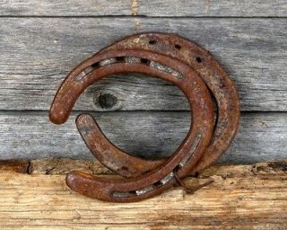 Rustic Lucky Horseshoes Lot of 2 Western Decor Texas Rusted Horse 