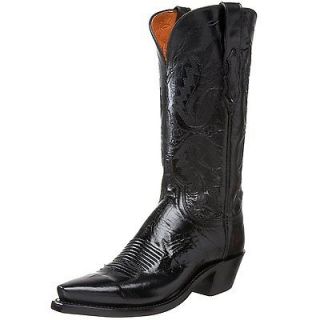 Womens Lucchese1883 N 4501.54 Cowboy Western Boots, Black Leather 
