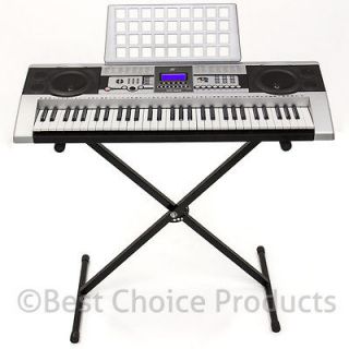 Electronic Piano Keyboard 61 Key Music Key Board Piano With X Stand 