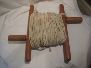   Wood Primitive Clothesline, String, Cord, Rope, Yarn Hand Winder