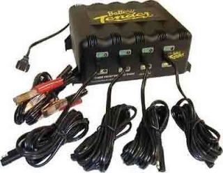  Battery Tender Plus 12V 4 Bank Charger Station WITH 4 25 ft CABLES