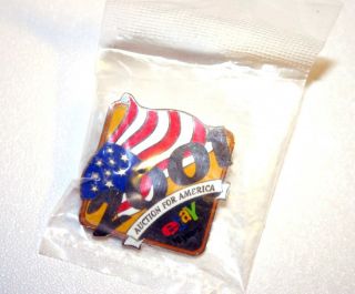   2001 Auctions for America 10 Years Pin New in Bag Unopened Lapel Pin
