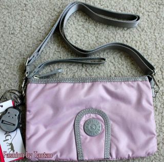 New with Tag Kipling Klik Small Shoulder Bag Wristlet Lila Rose Pink