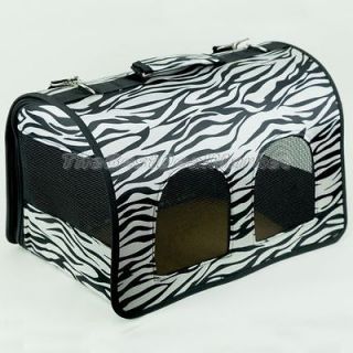 Zebra Pattern Foldable Pet Carrier Dog Cage Puppy House U.S Seller 
