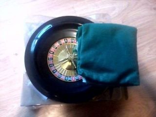 NEW Complete Set Mini Roulette Wheel Felt Rake Chips Casino