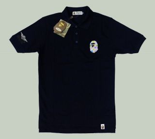 New Bathing Ape Men Polo Shirts Clothing Embroidered Wing & Bapesta in 