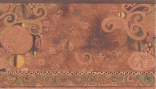 Art Nouveau Copper Circles Sale$6 Wallpaper Border 106