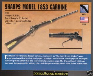 SHARPS MODEL 1853 CARBINE Rifle Gun Atlas Classic Firearms CARD