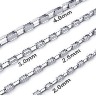 10 40 2 4mm Silver Box Stainless Steel Mens Necklace Chain DU20683