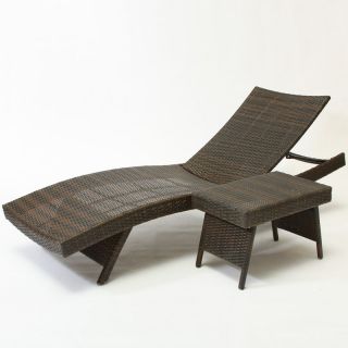 Adjustable & Stacking Outdoor Chaise Lounge Chair & Table Set